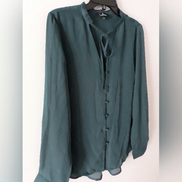 Lulus Button Front Blouse - Picture 2 of 4